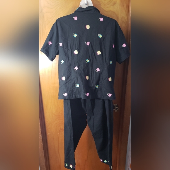 QUACKER FACTORY Linen Blend 2 Pc Set with Shopping Bags Embroidery Sz XL - Picture 3 of 16